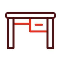 Desk Vector Thick Line Two Color Icons For Personal And Commercial Use.