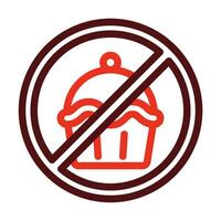 No Sweets Vector Thick Line Two Color Icons For Personal And Commercial Use.