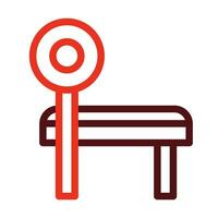 Bench Vector Thick Line Two Color Icons For Personal And Commercial Use.