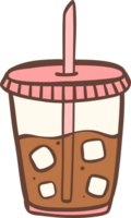 cute ice coffee takeaway cup flat design png