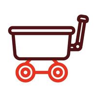 Wagon Vector Thick Line Two Color Icons For Personal And Commercial Use.