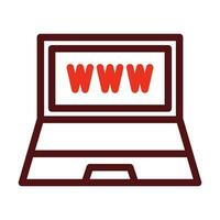 Website Support Vector Thick Line Two Color Icons For Personal And Commercial Use.