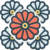 color icon for daisy vector