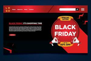 Landing Page Template Black Friday Sale Background vector