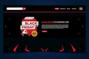 Landing Page Template Black Friday Sale Background vector