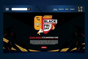 Landing Page Template Black Friday Sale Background vector