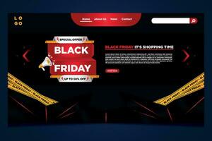 Landing Page Template Black Friday Sale Background vector