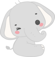 mignonne éléphant, kawaii bébé animal en train de dormir png