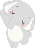 carino elefante, kawaii bambino animale in piedi png