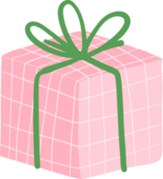 Cute Christmas gift box, festive and playful pink present box cartoon png