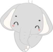 schattig olifant, kawaii baby dier zittend png