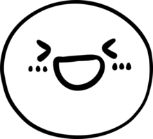 Cute Happy emoji, emoticon doodle outline png