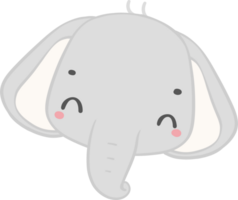 schattig olifant, kawaii baby dier gezicht png