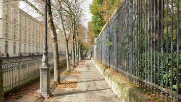 Quiet Paris street on sunny autumn day, France video