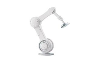 Mechanical arm with white color, 3d rendering. photo