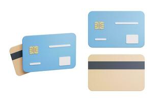 Bank card with 3d cartoon style, 3d rendering. photo