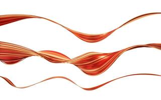 Flowing red geometry lines, 3d rendering. photo