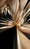 Metallic golden curve geometry background, 3d rendering. photo