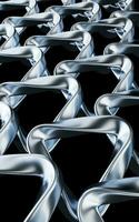 Metallic curve geometry background, 3d rendering. photo