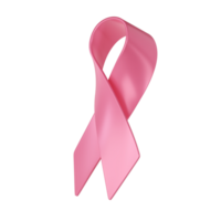 3d icon pink ribbon in the breast cancer awareness month. illustration symbol png