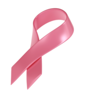 3d icon pink ribbon in the breast cancer awareness month. illustration symbol png