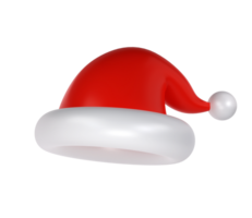 3d icon Christmas Santa Claus cute hat isolated on white background. New Year red hat for chat effects xmas character png