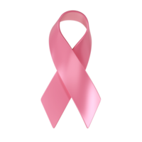 3d icono rosado cinta en el pecho cáncer conciencia mes. ilustración símbolo png