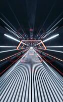Dark tunnel with technology structure, 3d rendering. photo
