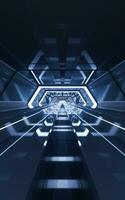 Dark tunnel with technology structure, 3d rendering. photo