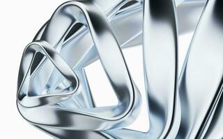 Metallic curve geometry background, 3d rendering. photo