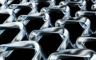 Metallic curve geometry background, 3d rendering. photo