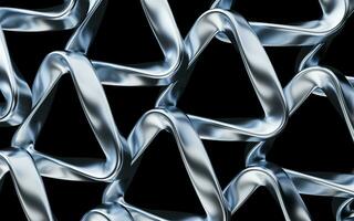 Metallic curve geometry background, 3d rendering. photo