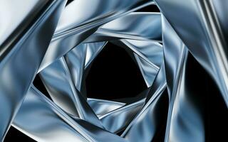 Metallic curve geometry background, 3d rendering. photo