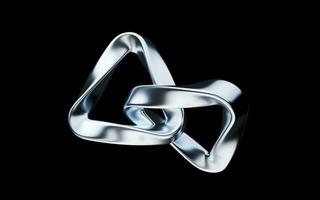 Metallic curve geometry background, 3d rendering. photo