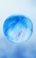 Flowing glossy pattern glass ball, 3d rendering. photo
