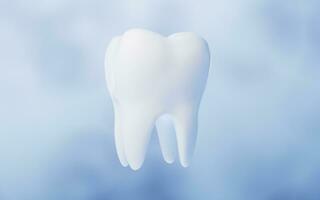 Tooth with blue background, 3d rendering. photo