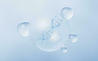 DNA with biology and chemical concept, 3d rendering. photo