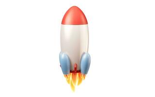 Rocket with cartoon style, 3d rendering. photo