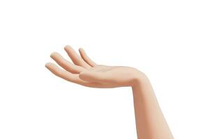 Hand gesture isolated on white background, 3d rendering. photo