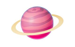 Planet with cartoon style, 3d rendering. photo