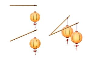 Chinese ancient lantern with retro style, 3d rendering. photo