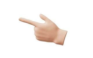 Hand gesture isolated on white background, 3d rendering. photo