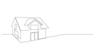 house real estate one line drawing minimalism vector