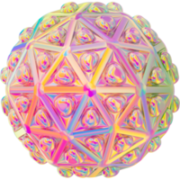 Abstract Geometric Holographic 3D Shape png