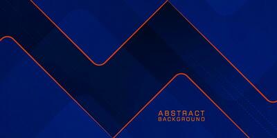 Abstract premium geometric futuristic background with dark blue and orange lines background design. Overlap triangle pattern. Eps10 vector