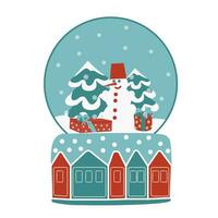 Snow globe toy. Christmas nostalgia. Souvenir for the New Year. A gift for the holiday. Vector. Flat style. vector