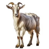 A goat with long horns stands in front Ai Generative png