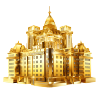 Golden Buildings Model Ai Generative png