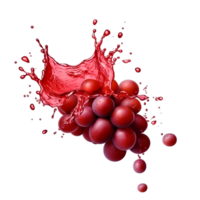 Fresco uva Fruta con agua chapoteo ai generativo png