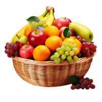 A basket of fruit is shown Ai Generative png